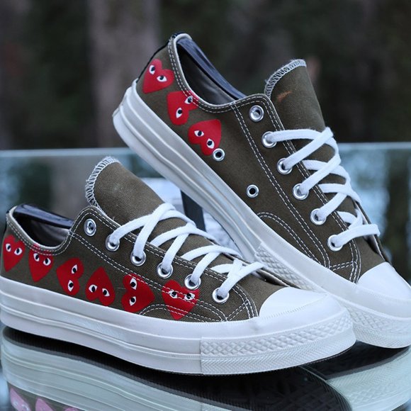Converse Chuck 70 Low Top x Comme Des Garcons Play Multi Heart Size 7 - Picture 1 of 13